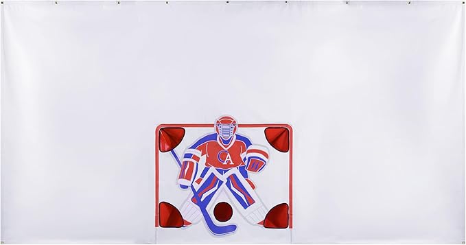 MABOZOO Hockey Shooting Tarp, 16ft x 8 ft Hockey Training Equipment for Shooting Foldable Target Practice Protect Wall or Garage Door-StrideForce Fitness