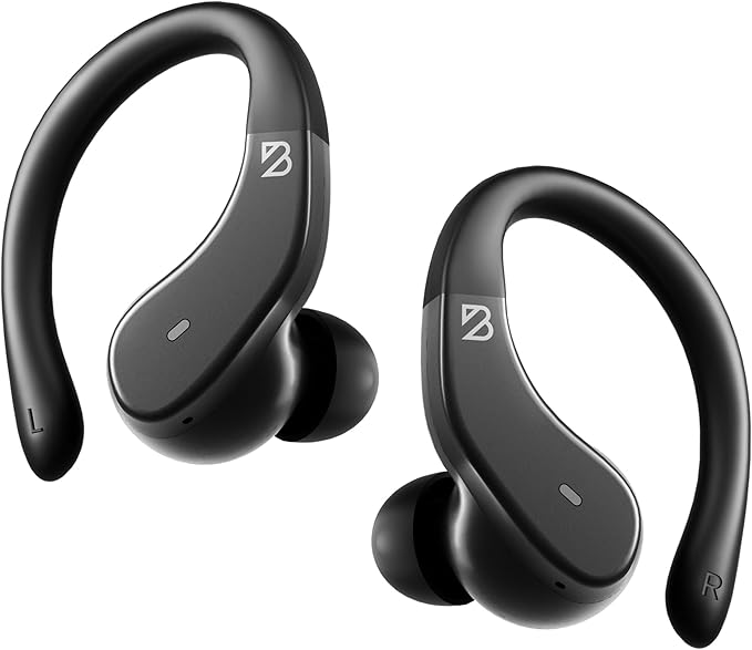 Back Bay Audio - Runner's Wireless Earbuds Bluetooth Headphones for Sports, Hook Over The Ear Buds, Deep Bass, Wrap Around Earphones with Earhooks for Running, Workout Wireless Headphones for The Gym-StrideForce Fitness