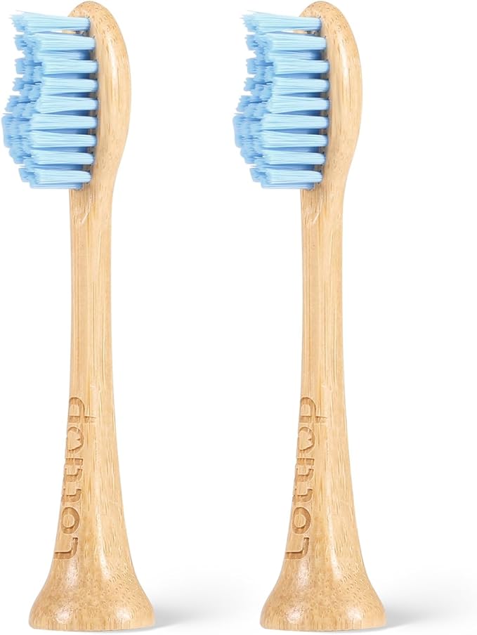 Bamboo Electric Toothbrush Heads, Plant-Based Soft Bristles Electric Toothbrush Replacement Heads, Compatible with Philips Sonicare (Light Blue)