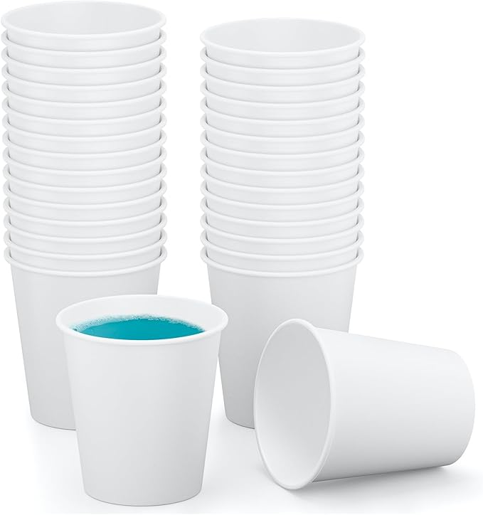 VITVITI 30 PACK Bathroom Mouthwash Cups, Disposable 3.7 OZ Coffee Paper Cup, Small Cup for Mouth Wash/Hot Cold Beverages Liquid/Tea, White