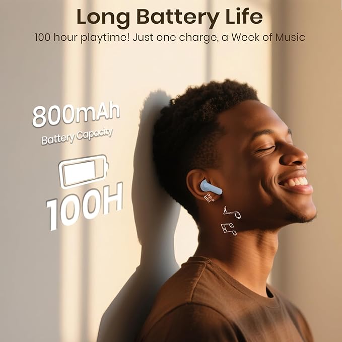 Wireless Earbuds 2025 Bluetooth Headphones 100H Playtime Ear Buds in-Ear Bluetooth Earbuds 5.4 Headphones Deep Bass Stereo Active Noise Cancelling IP5 Waterproof Earphones for Android iOS-StrideForce Fitness