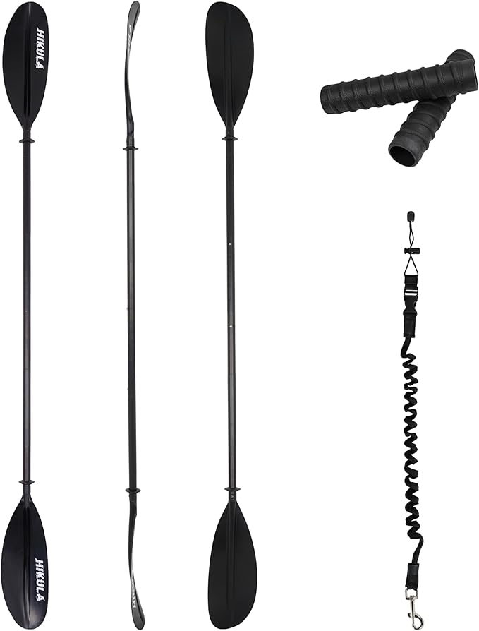 Kayak Paddle Aluminum Shaft Paddle with Nylon Blades, Floating Adjustable Kayaking Oars, 3 Piece, 220-240cm/86-94 Inches,Black/Rose/Teal/Black/Orange/Grey-StrideForce Fitness