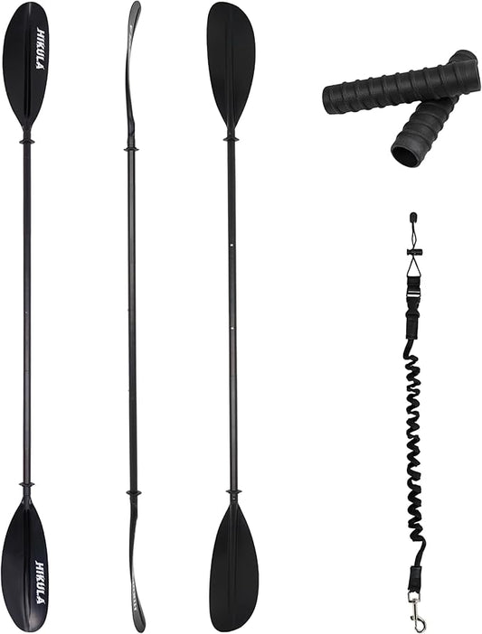 Kayak Paddle Aluminum Shaft Paddle with Nylon Blades, Floating Adjustable Kayaking Oars, 3 Piece, 220-240cm/86-94 Inches,Black/Rose/Teal/Black/Orange/Grey-StrideForce Fitness