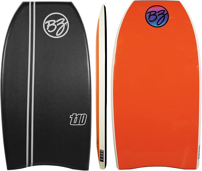 BZ BodyBoards - T-10 Progressive Series Bodyboard - HDPE Slick - Crescent Tail - PHUZION Core - 8lb Deck-StrideForce Fitness