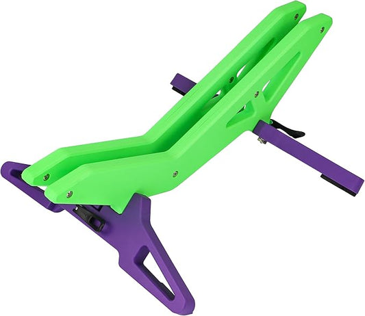 Adjustable Bike Parking Stand Fits 16-29 Inch Bicycles, Compatible with 23c-3.0 Tire Width – Heavy-Duty Plastic, Easy Installation, Stylish Two-Tone Design (Green&Purple)-StrideForce Fitness