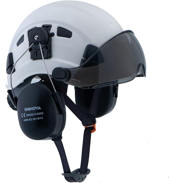 UNINOVA Arborist Helmet Forestry Helmet Chainsaw Helmet with Visor and Earmuffs,OSHA Safety Hard Hat Helmet for Logging Trimming Mowing Climbing Tree Service Garden Work-StrideForce Fitness