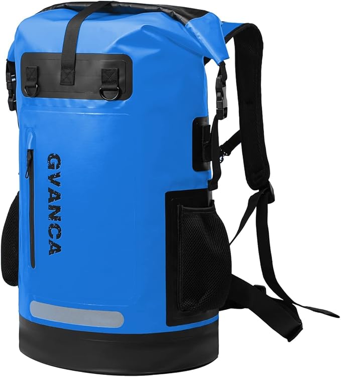 Waterproof Dry Bag Backpack for Kayaking, Roll Top Kayak Dry Backpack, Floating Outdoor Dry Sack Boating Sailing Canoeing Rafting Fishing Camping 85L Blue-StrideForce Fitness