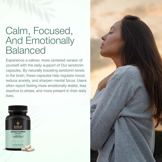 Serotonin Support Supplement – 5-HTP 150mg with L-Tryptophan, B6, Magnesium & Herbal Blend – Mood, Relaxation & Sleep Support – 60 Vegan Capsules – Non-GMO, Gluten-Free-StrideForce Fitness