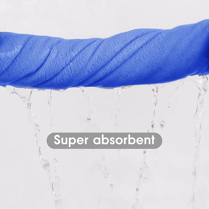 JML Microfiber Bath Towels Set, Large, Absorbent, Soft, Fast Drying, Multipurpose Microfiber Towel for Adult, Beach, Pool, Sport, Yoga, 6 Pack, 27" x 55" - Blue-StrideForce Fitness