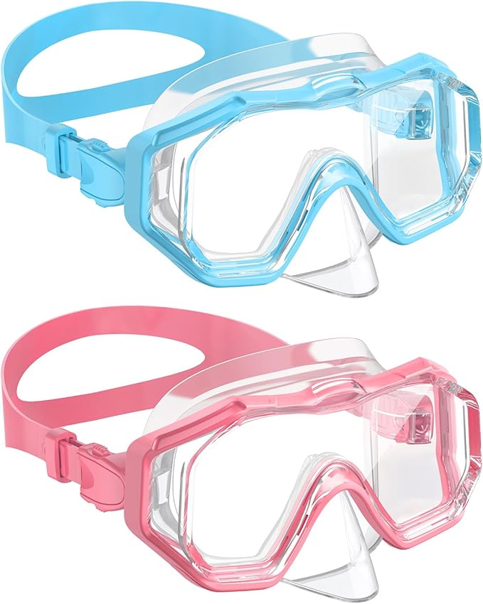 W WSTOO Kids Swim Goggles with Nose Cover,Snorkel Diving Swimming Mask for Youth 5-15,HD 3-Window Wide Vision Anti-Shattered Lens Anti-Fog&Leak-StrideForce Fitness