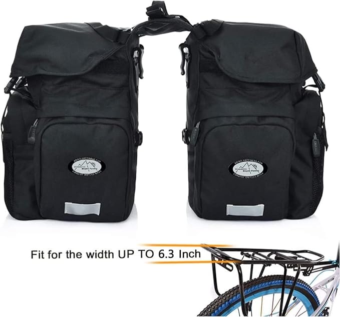 ZTZ Bike Bags for Bicycles Rear Rack, Waterproof Rear Bike Rack Bag with Rain Cover and Reflective Trim-StrideForce Fitness