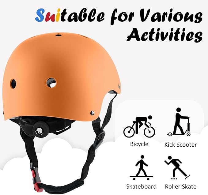 Kids Bike Helmet, Adjustable and Multi-Sport, from Toddler to Youth, 3 Sizes-StrideForce Fitness