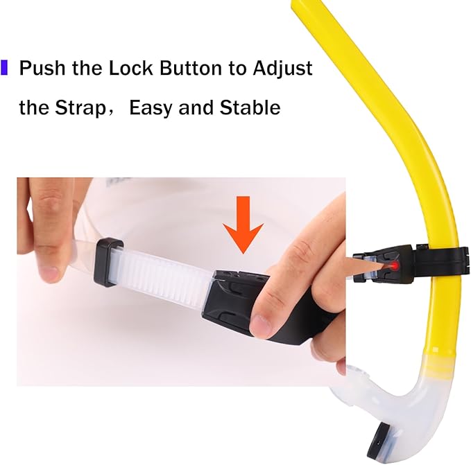 Swim Snorkel for Lap Swimming,Adult Swimmers Snorkeling Gear for Swimming Snorkel Training in Pool and Open Water,Snorkle Center Mount Silicone Mouthpiece One-Way Purge Valve-StrideForce Fitness