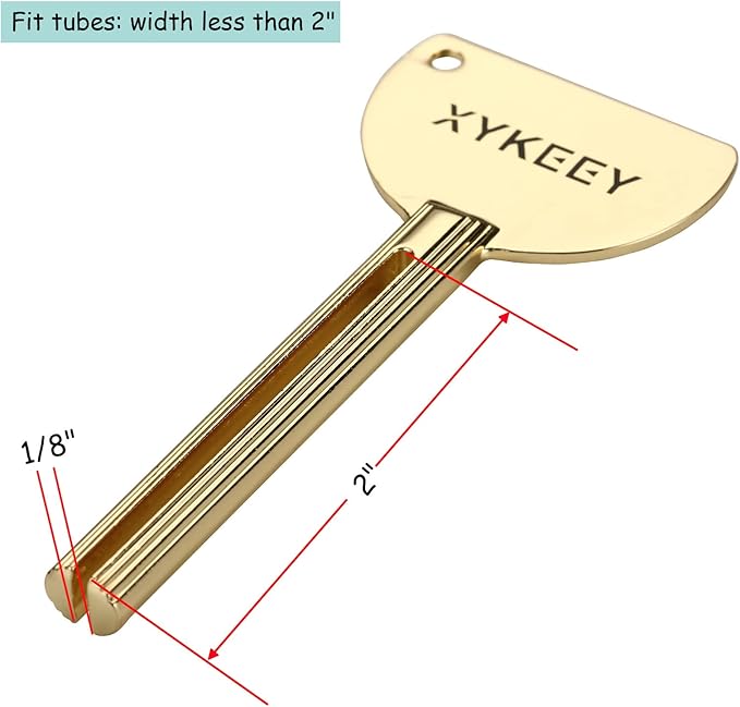 Tube Key Tooth Paste Squeezer – Set of 3 Manual Toothpaste Squeezer, XYKEEY Toothpaste Tube Squeezers (Gold)