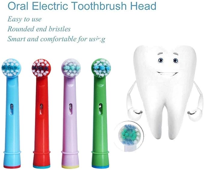 Kids Toothbrush Replacement Heads for Oral-B, Extra-Soft Bristles, Fits Both Electric and Battery for Oral-B Braun Brushes, Except Vitality Sonic, CrossActino Power, Sonic Complete, Pulsonics, EB-10A