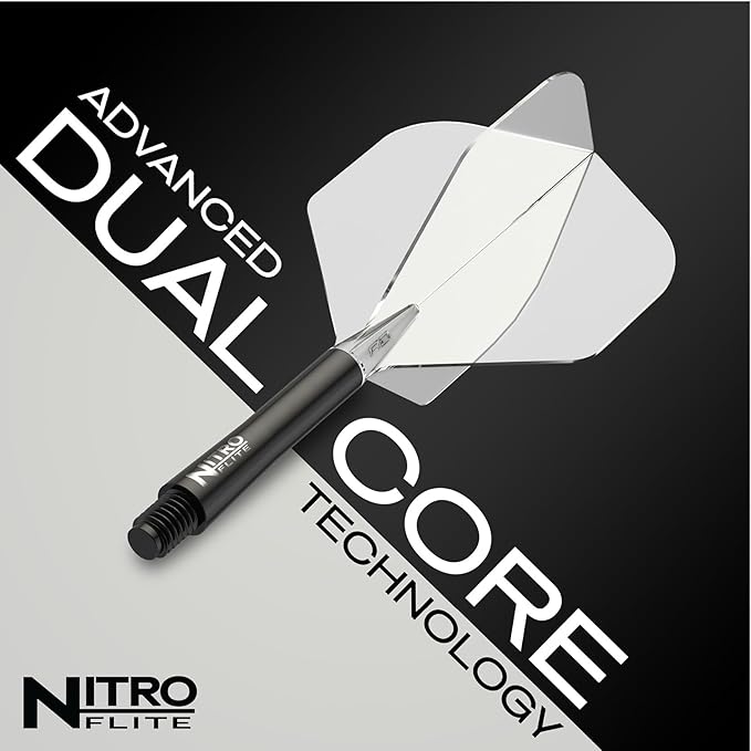 RED DRAGON Darts – Nitro Flite Integrated Flight & Shaft System – No.2 Shape and Design - Available in Short, Intermediate & Medium - Available in Variety of Colours - Professional Darts Accessories-StrideForce Fitness