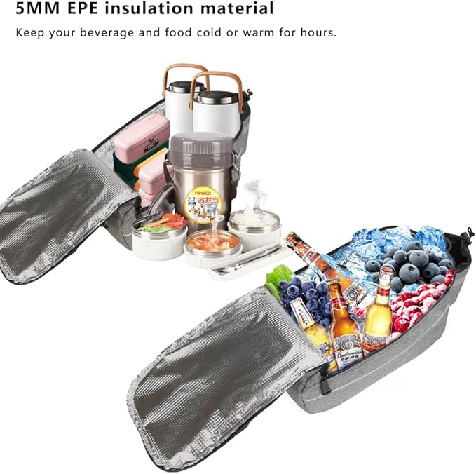 ZTZ Bike Rack Bag, Bicycle Rear Rack Storage Luggage, 8L Insulated Trunk Bag, Waterproof with Reflective Stripes (Black)-StrideForce Fitness