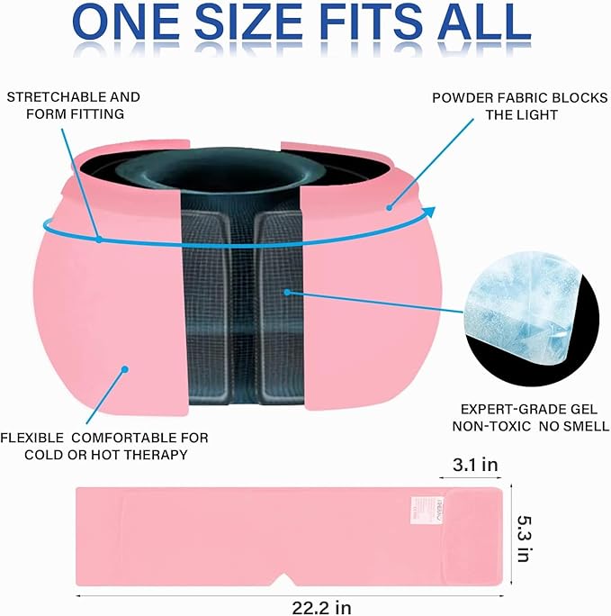 Migraine Relief Cap, Migraine Ice Head Wrap, Headache Ice Hat, Cold Therapy Headache Relief Cap for Migraine Eyes Mask Pink Headache Ice Pack for Puffy Eyes, Tension, Sinus & Stress Relief-StrideForce Fitness