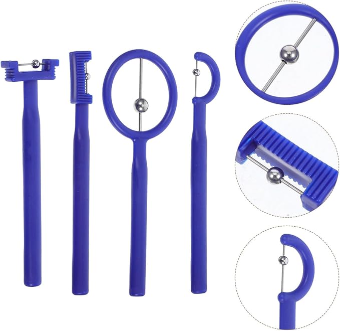 4Pcs Tongue Tip Training Tool for Kids Speech Therapy, Oral Muscle Exerciser, Tongue Trainer for Pronunciation Flexibility, Safe Design for Rehabilitation, Blue