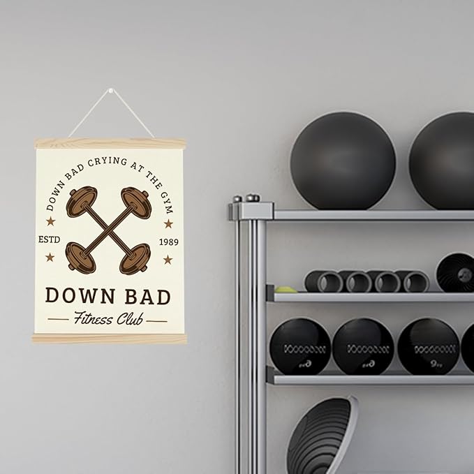 Gym Motivational Posters Funny College Dorm Posters Gifts for Guys Girls Friends Down Bad Crying at The Gym Flag Wall Art Decor Sign for Home Gym Bedroom Office-StrideForce Fitness