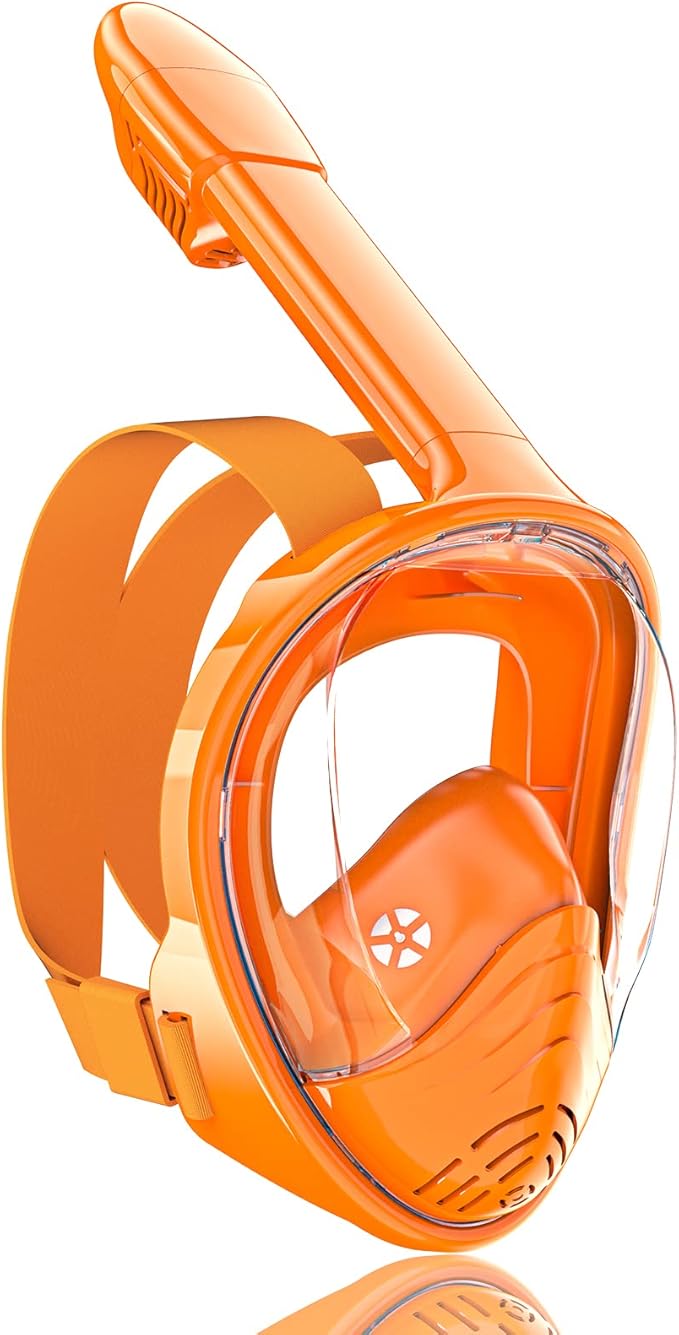 QingSong Kids Snorkel Mask Full Face, Snorkeling Set with Camera Mount, Foldable 180 Degree Panoramic View Snorkeling Gear Anti-Fog Anti-Leak-StrideForce Fitness