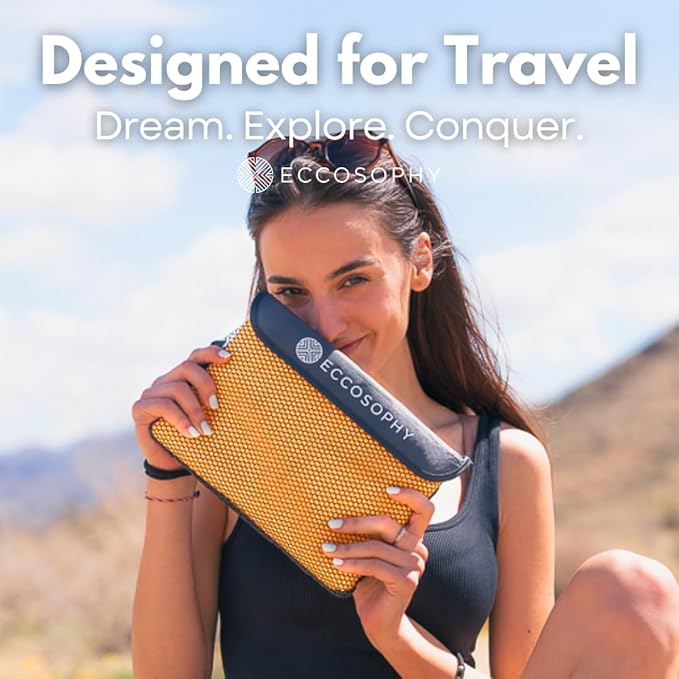 ECCOSOPHY Microfiber Beach Towel – Quick Dry Gym Towel, Highly Absorbent with Ribbed Texture, Lightweight – Ideal for Travel, Pool, Yoga, Fitness & Outdoor Adventures – 40x20 Creamsicle-StrideForce Fitness