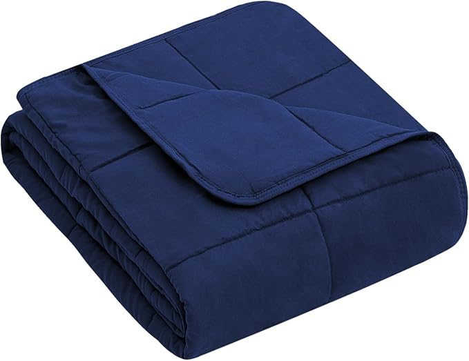 yescool Weighted Blanket (10 lbs, 41" x 60", Blue) Cooling Heavy Blanket for Sleeping Perfect for 90-110 lbs, Breathable Blanket with Premium Glass Bead, Machine Washable-StrideForce Fitness