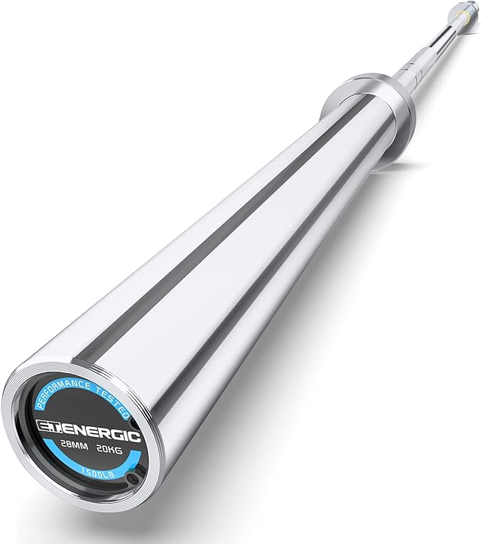 7ft Olympic Barbell Bar 45LB Load 1500lbs Capacity Available, for Gym Home Exercises, Weightlifting, Powerlifting for 2" Olympic Plates-StrideForce Fitness