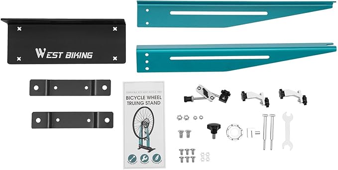 Bicycle Wheel Truing Stand, Bike Repair Truing Bearing Stand with 360° Swivel Dual Adjustment & Thickened Base, Professional Bicycle Wheel Repair Steel Bearing Bracket Rim for Wheels up to 3.5"-5.9"-StrideForce Fitness