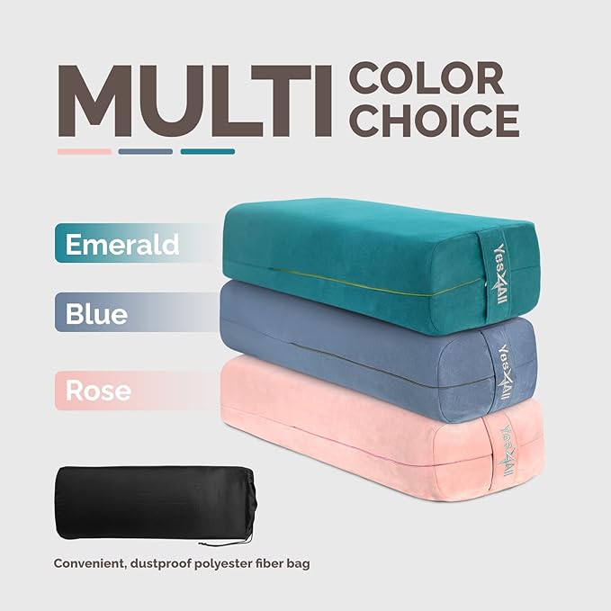 Yes4All Triple-Layer Sponge Yoga Bolster Pillow for Restorative Yoga & Meditation - Versatile Yoga Support Pillow, Balance & Poses Modification-StrideForce Fitness