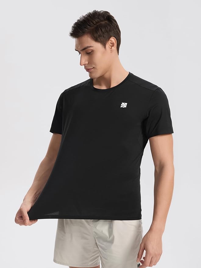 Mens Seamless Workout T-Shirts Lightweight Moisture Wicking Running Hiking Camping Tennis Pickleball Shirts for Men-StrideForce Fitness