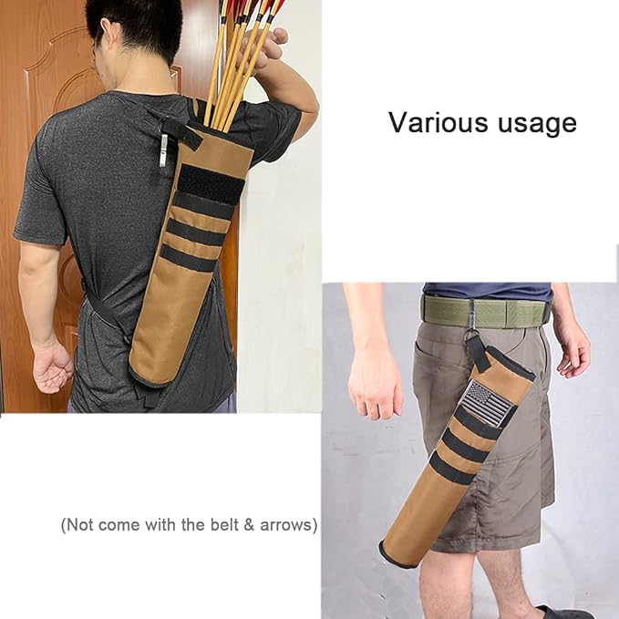 KRATARC Archery Lightweight Back Arrow Quiver Dual Use Foldable Compact Hip Arrows Bag with Molle System Hanged for Target Shooting-StrideForce Fitness