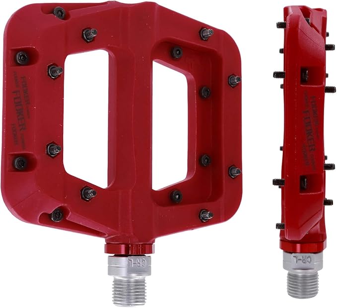 FOOKER MTB Pedals Mountain Bike Pedals 3 Bearing Non-Slip Lightweight Nylon Fiber Bicycle Platform Pedals for BMX MTB 9/16"-StrideForce Fitness