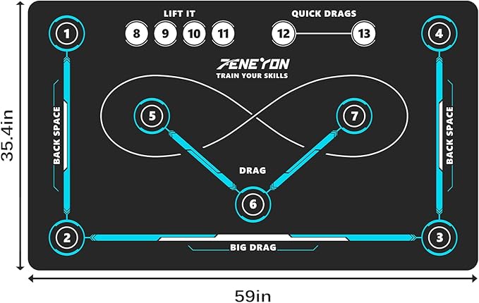 (59 * 35.4IN) Hockey Training Mat | Indoor/Outdoor Field Hockey Equipment for All Ages,Anti-Slip and Quiet Surface,The Best Gift for Hockey Training Enthusiasts-StrideForce Fitness