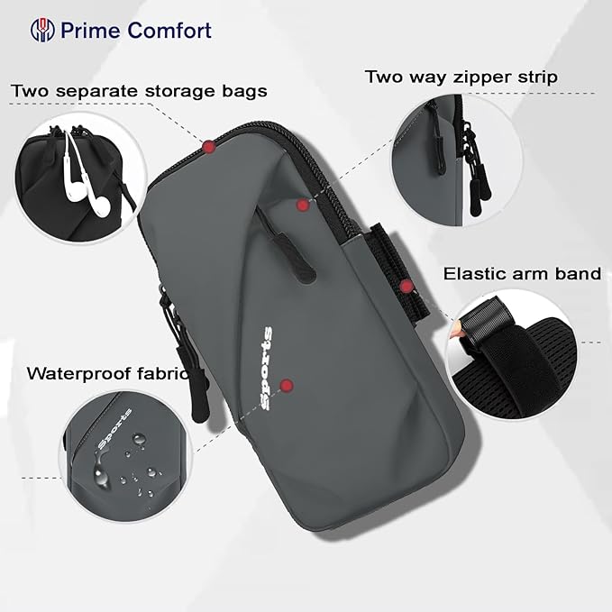 Cell Phone Armbands Running Phone Holder Armband, Shoulder Holster Phone Purse Crossbody Bag Pouch (Gray)-StrideForce Fitness