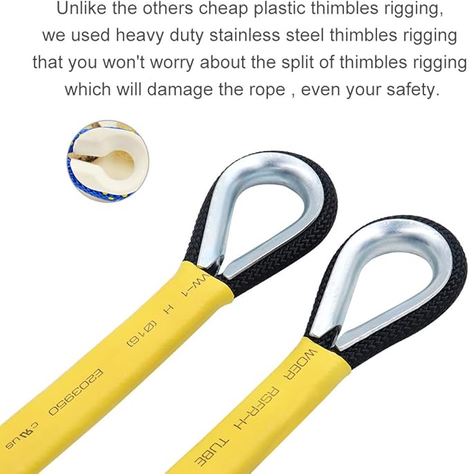 X XBEN Outdoor Climbing Rope 10M(32ft) 20M(64ft) 30M(96ft) 50M(160ft) 70M(230ft) 152M(500FT) 352M(1000FT) Static Rock Climbing Rope for Escape Rope Ice Climbing Equipment Fire Rescue Parachute-StrideForce Fitness