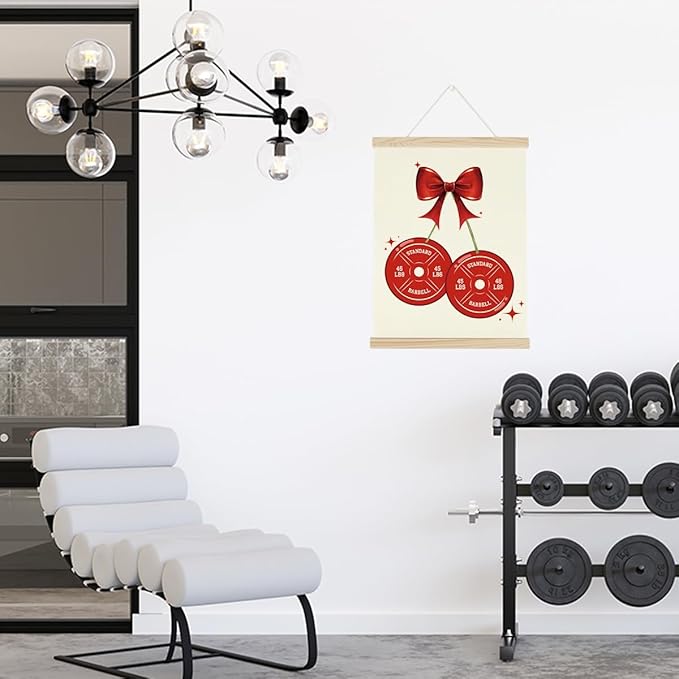 Gym Bow Dumbbell Motivational Posters College Dorm Posters Gifts for Girls Friends Gym Flag Wall Art Decor Sign for Home Gym Bedroom Office-StrideForce Fitness