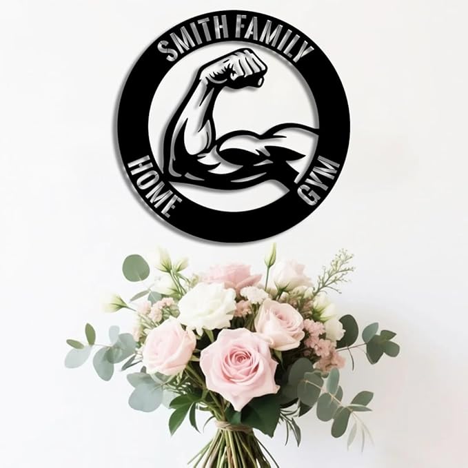 Personalized Home Gym Metal Name Sign | Custom Family Wall Art & Split Letter Name | Wedding Gift & Anniversary | Indoor Metal Decor Gift for Women, Men, Wife, Parents, Couple-StrideForce Fitness