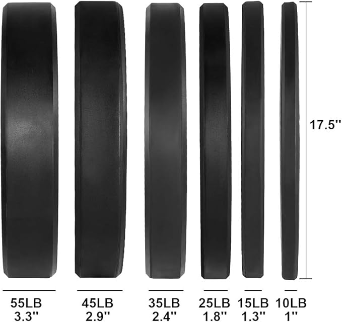 2 Inch Bumper Plates，10-500lbs，Barbell Rubber Olympic Weight Plates Set for Home Gym, Strength Training & Weight Lifting, Multiple Options Colors-StrideForce Fitness