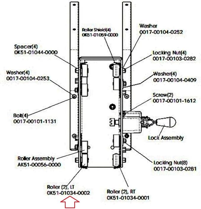 Left Roller Set 0K51-01034-0002 Works with Life Fitness Cybex Stationary Bike, Black-StrideForce Fitness