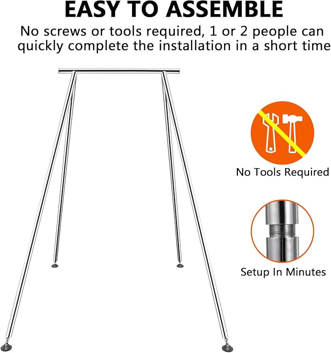 TECSPEC 9.6 FT/115.3 Inch Adjustable Height Aerial Yoga Frame & Hammock, Professional Swing Stand with 18 FT/33FT Aerial Silk, 550lbs Max Capacity-StrideForce Fitness