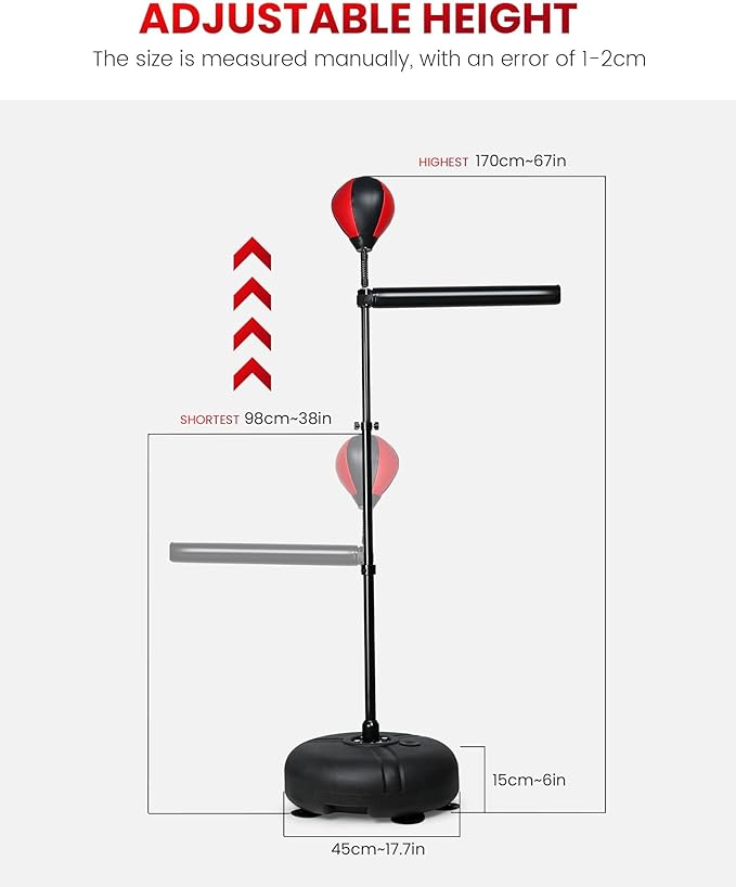 INNOLIFE Kids Boxing Bar with Punching Bag, Adjustable Height, Complete Set, Stable Base, Easy Installation-StrideForce Fitness