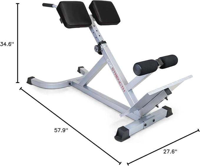 CAPHAUS 45 Degree Roman Chair Glutes Hamstring Workout Equipment for Muscle Strength Training Fitness, with Dip Station, Adjustable Hyperextension Ab Bench, Multi-Functional Back Machines-StrideForce Fitness