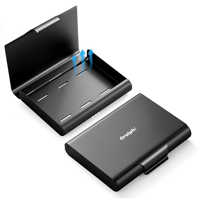 Aluminum Retainer Case for Invisalign Aligners, Partial Mouth Guard Case Denture Retainer Container Case Holder with Vent Holes, Slim Orthodontic Aligner Case for Traveling-1 Pack Black