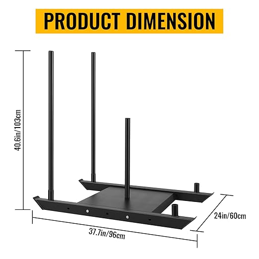 Weighted Training Pull Sled Fit for 1-2 Inch Plates, Sled Workout Equipment, Sport Power Sled for Athletic Exercise and Speed Improvement,500LB-StrideForce Fitness