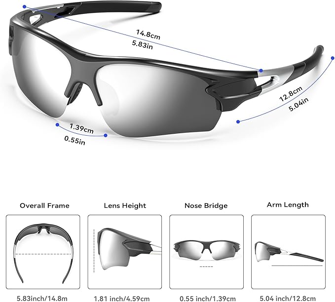 BEACOOL Polarized Sports Sunglasses for Men Women Youth Baseball Fishing Cycling Running Golf Motorcycle Tac Glasses UV400-StrideForce Fitness