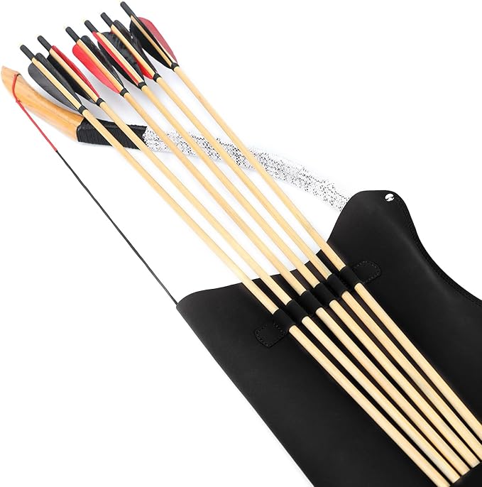 LWANO Archery Bow Carrier with Arrow Slots, Archery Bow and Arrow Holder for Recurve Horsebow Traditional Bow, Adjustable Shoulder Strap-StrideForce Fitness