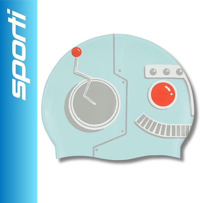 Sporti Silicone Swim Cap for Kids, Unisex Youth Swimming Cap, Protection Bathing Caps for Your Children, Aged 2-10-StrideForce Fitness