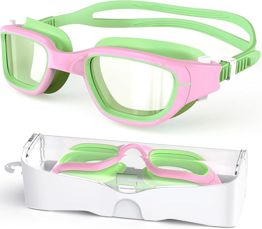 Kids Swim Goggles,Swimming Goggles for Kids 6-14, Anti-Fog UV Protection Pool Glasses for Boys Girls-StrideForce Fitness