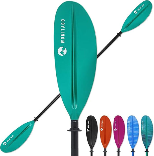 Kayak Paddle with Aluminum Shaft and Reinforced PP Blade, Floating Kayak Oar for Kayaking Canoeing and Boating, 220 cm/86 inches - 230 cm/90 inches-StrideForce Fitness